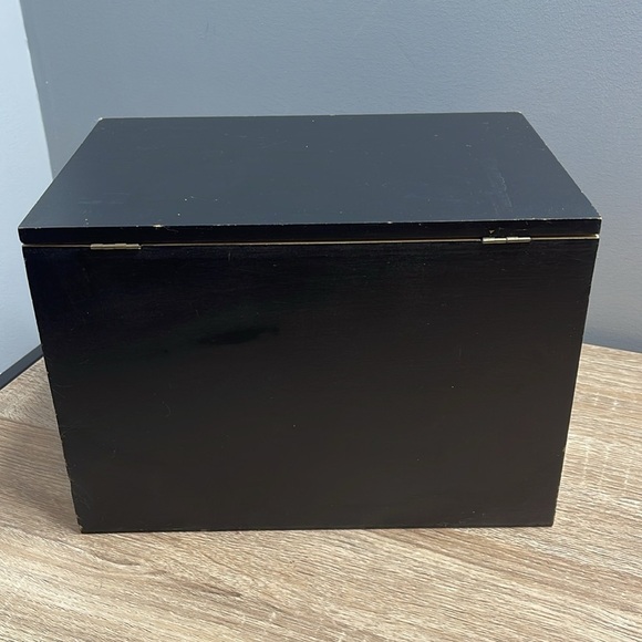 Vintage Vibe Maple Syrup Storage Box Black White Hinged Cover - Picture 8 of 14